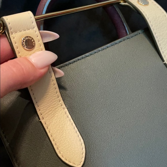 Strathberry Nano Tote.LeatherForrest/Sand/Burgundy - Picture 4 of 6